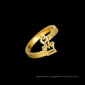 Shangjie oem anillos moda anillo de corona mate anillo de acero inoxidable ajustable anillo de nombre personalizado chapado en oro